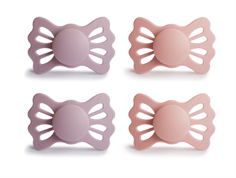 FRIGG pretty in peach primrose pacifier Lucky silicone (4-pack)